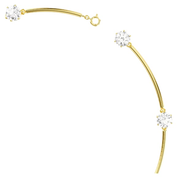 Constella choker, Round cut, White, Shiny gold-tone plated